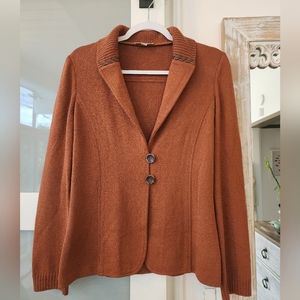 St John burnt orange knit blazer